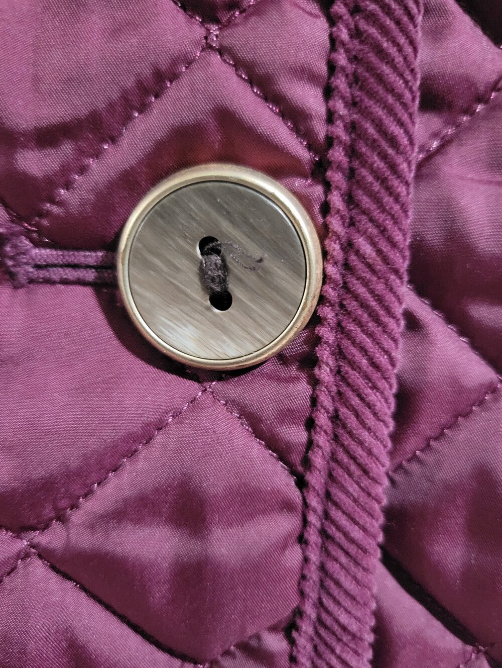 Preston & York Dark Magenta Quilted Long Sleeve Jacket Size M Lightweight Fitted - Picture 10 of 14